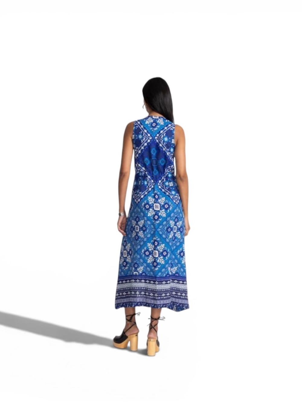 Johnny Was Drawstring Linen Tank Dress Midi Size S - Picture 2 of 11